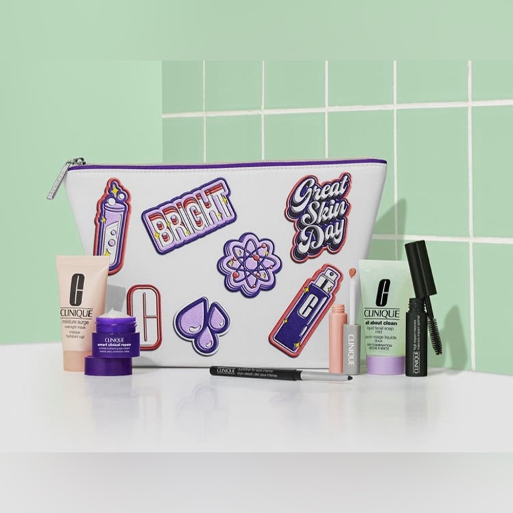 New Clinique Skincare and Makeup 7 Piece Travel Size Set
